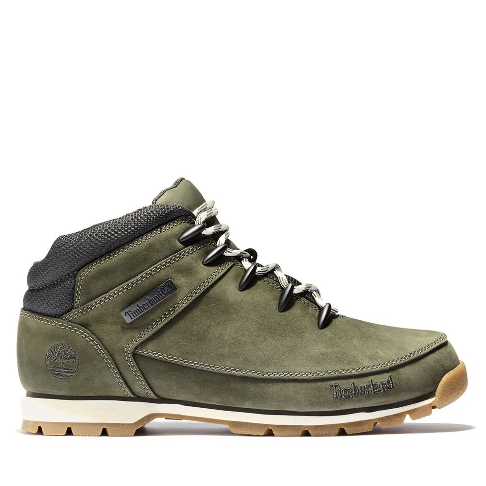 Botas Trekking Timberland Hombre Euro Sprint Mid Verde Oliva - Chile CNT-450279